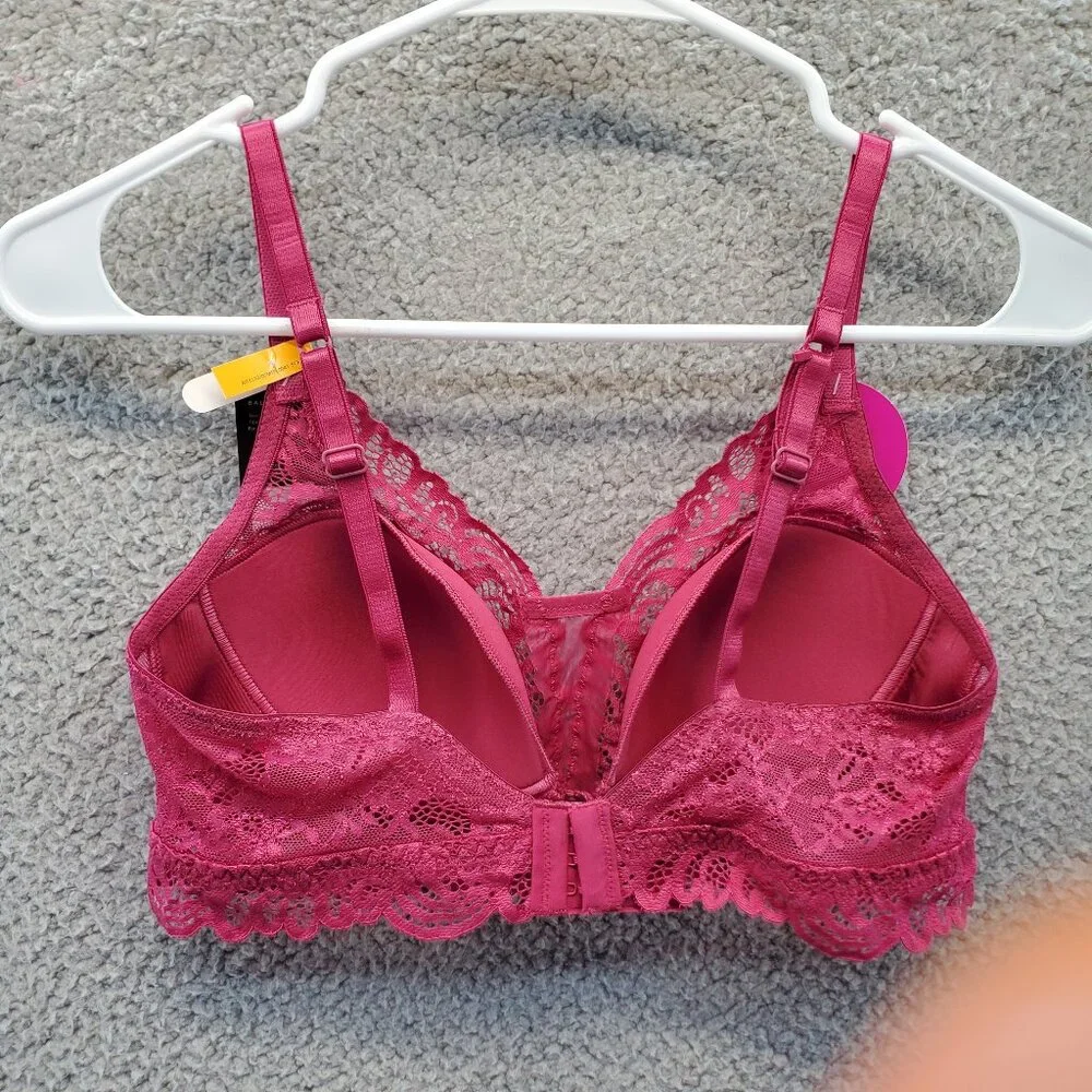 NEW BALI Lace Desire Wireless Bra DF6591 in Berry Magenta Pink Small - Picture 7 of 9